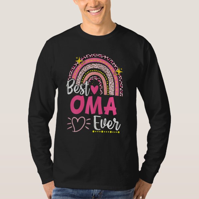 Camiseta Mulher Melhor Oma Nunca Leopardo Arco-Íris Nova Av (Frente)
