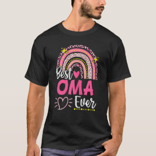 Camiseta Mulher Melhor Oma Nunca Leopardo Arco-Íris Nova Av