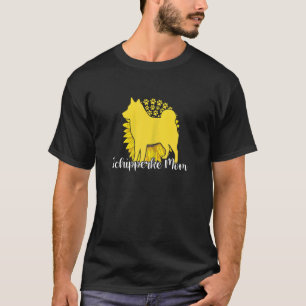 Camiseta Mulher Melhor Schipperke Mãe Cachorro Girassol Mam