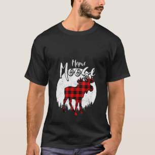 Camiseta Mulher Meme Moose Xadrez Vermelha Búfalo Filiação