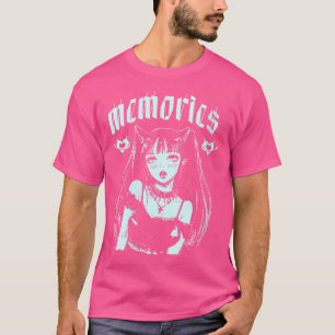 Camiseta Mulher Memória Gótica Rapariga de Rock Estética Pu