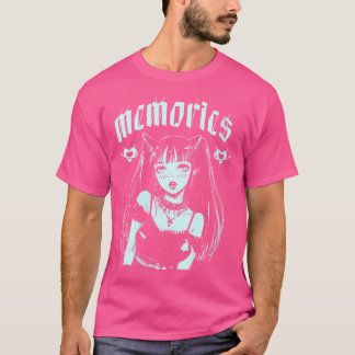Camiseta Mulher Memória Gótica Rapariga de Rock Estética Pu
