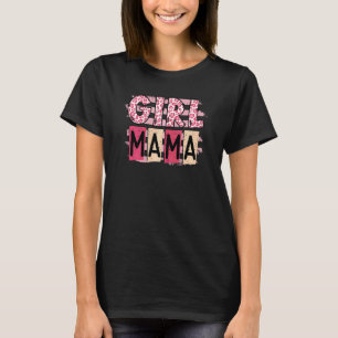 Camiseta Mulher Menina Mãe Mãe Padrões Leopardo Mães Felize