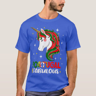 Camiseta Mulher Menina Portuguesa Bandeira Unicórica Portug