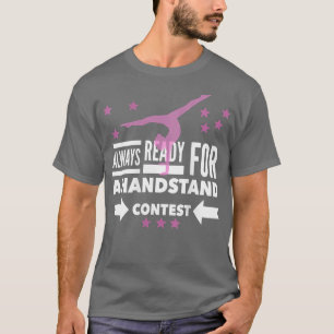 Camiseta Mulher Meninas Gymnast Tumbling Handstand ginástic