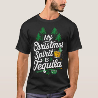 Camiseta Mulher Meu Espírito De Natal É Tequila Engraçada M