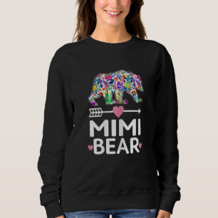 Camiseta Mulher Mimi Bear Dia de as mães Floral Match Famíl