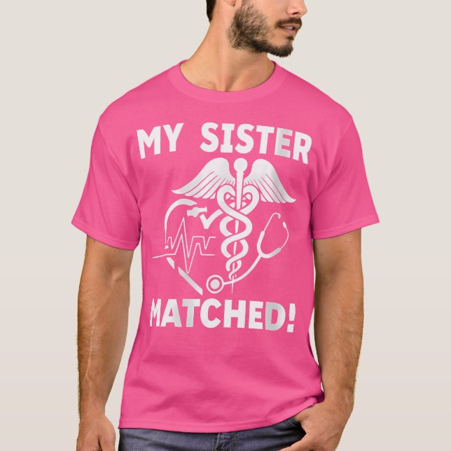 Camiseta Mulher Minha Irmã Corresponde à Match de Residênci (Frente)