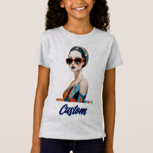 Camiseta Mulher moderna Chic, elegância geométrica