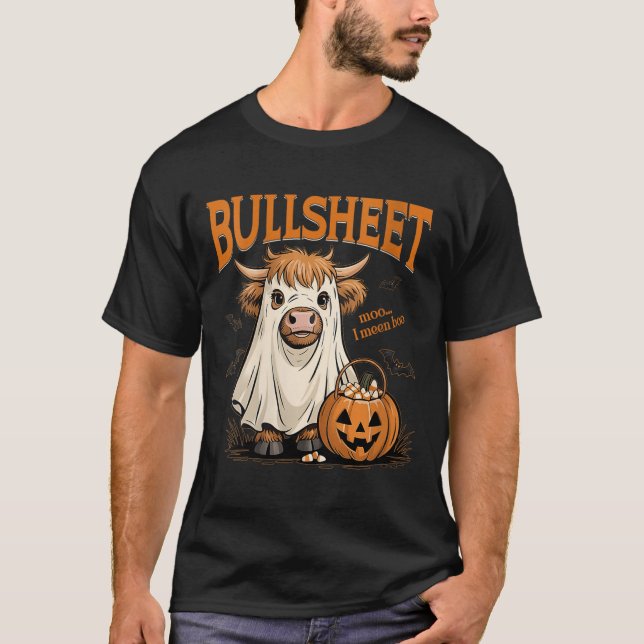 Camiseta Mulher Moo... Quero Dizer Boo Bullsheet Highland C (Frente)