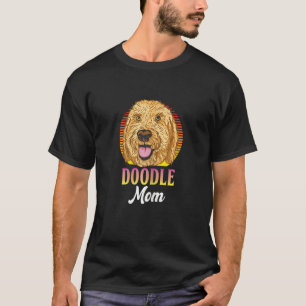 Camiseta Mulher Mulher rabisca Mãe Retro Cachorro de Golden