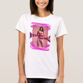 Camiseta Mulher muscular com efeitos e slogan