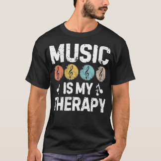 Camiseta Mulher Música É Minha Terapia Música Frio Retro