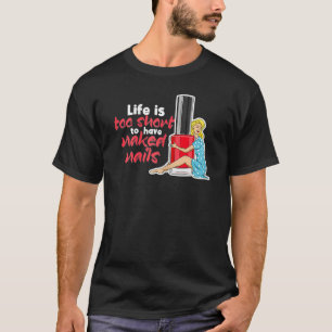 Camiseta Mulher Nail Tech Manicurista Loura Garota Polonesa