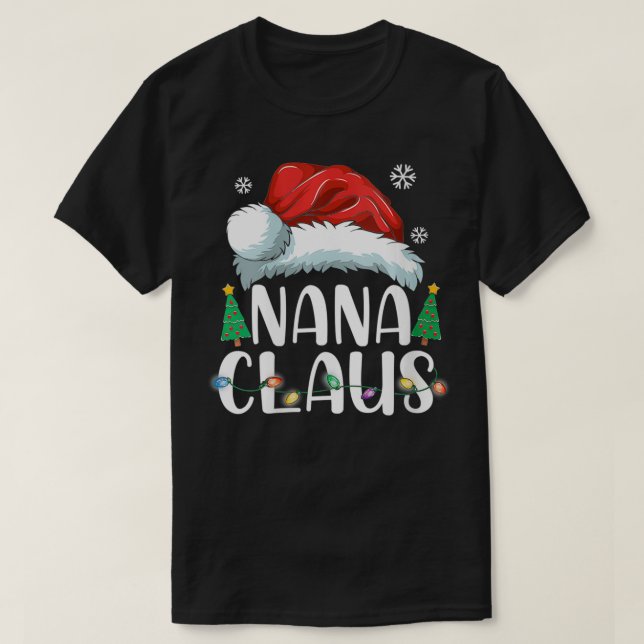 Camiseta Mulher Nana Claus Papais noeis Família de Natal (Frente do Design)