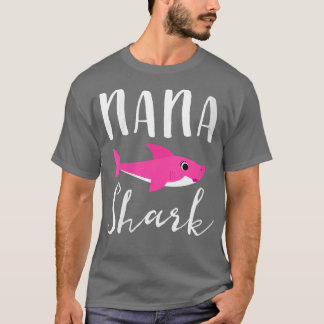 Camiseta Mulher Nana Shark Avó Avó Avó Nó Tubarão Rosa G