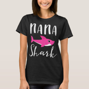 Camiseta Mulher Nana Shark Avó Avó Avó Nó Tubarão Rosa G