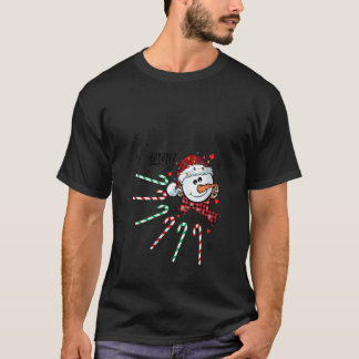 Camiseta Mulher Nanny Snowman Candy Cane Natal Diversão Xma