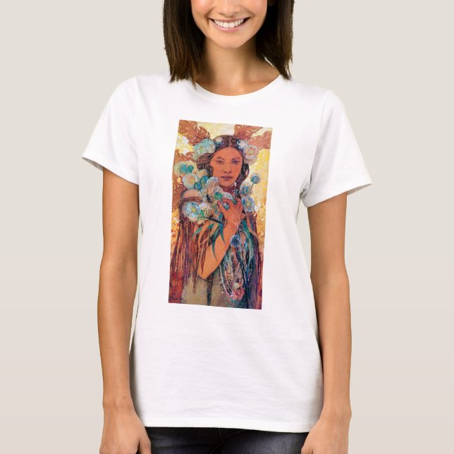 Camiseta Mulher Nativa Americana, Mucha (Frente)