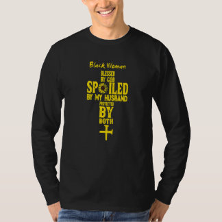Camiseta Mulher Negra Abençoada Por Deus Mimada Pelo Meu Ma