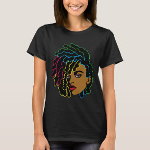 Camiseta Mulher Negra Africana Cabelo Legal História Negra 