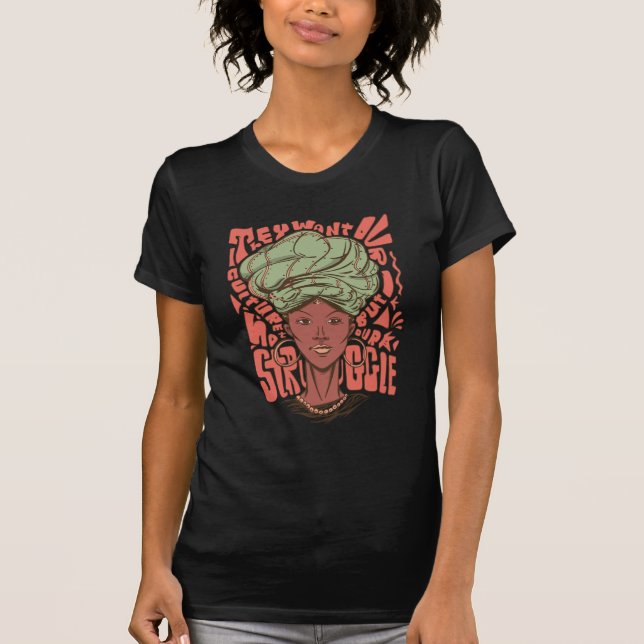 Camiseta Mulher Negra Africana História Mês (Frente)