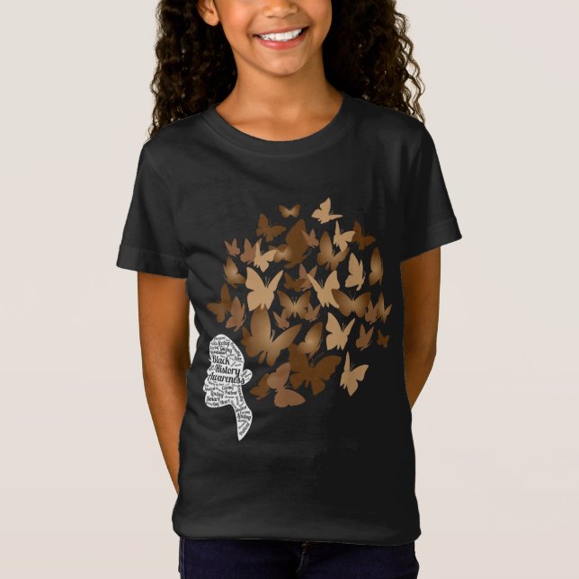 Camiseta Mulher Negra Afro Borboleta Legal História Negra M (Frente)