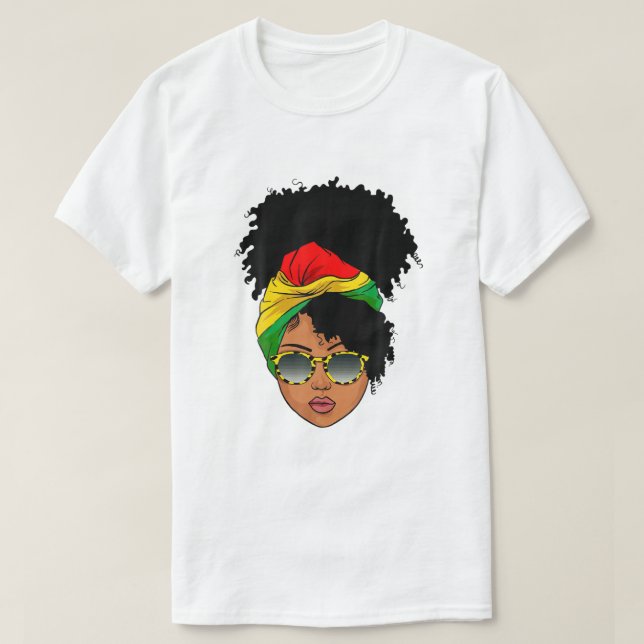 Camiseta Mulher Negra Afro Melanin Rainha Africana Histo (Frente do Design)