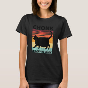 Camiseta Mulher Negra Ca Chonk Cat Memória Kitten Mãe Meow
