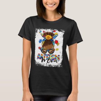 Camiseta Mulher Negra com Puzzle de Conscientização do Auti