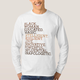 Camiseta Mulher Negra Educada Mágica BHM - História African