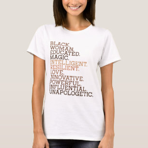 Camiseta Mulher Negra Educada Mágica BHM - História African