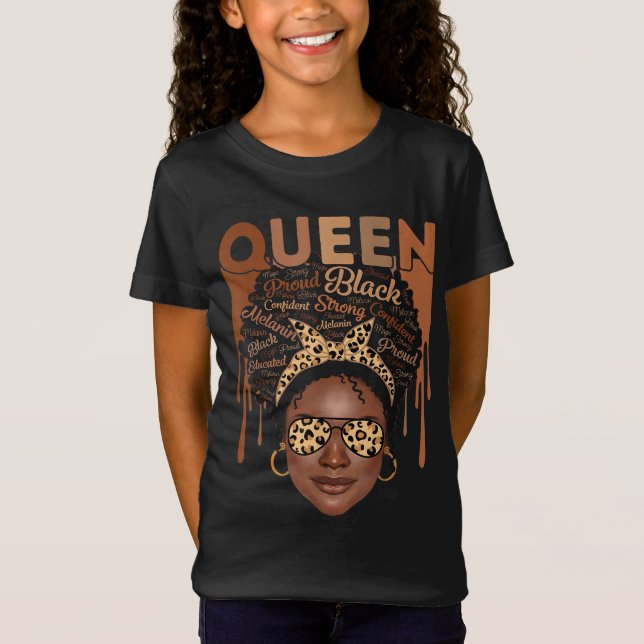Camiseta Mulher Negra Educou Forte Melanina Rainha Africana (Frente)