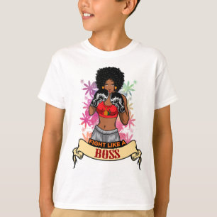 Camiseta Mulher Negra Empoderada Boxe Magia Kickboxing Meni