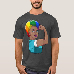 Camiseta Mulher Negra Forte Orgulho LGBTQ História Negra Mê