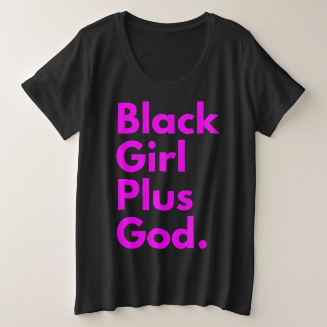 CAMISETA MULHER NEGRA MAIS DEUS (Frente do Design)