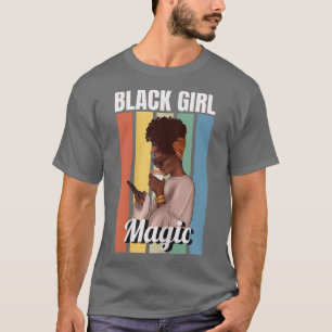 Camiseta Mulher Negra Menina Magia Melanina Menina Afro Am