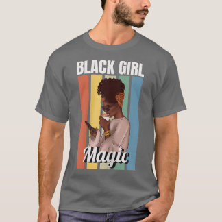 Camiseta Mulher Negra Menina Magia Melanina Menina Afro Am