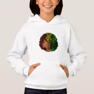 Camiseta Mulher negra rasta afro vermelho amarelo verde
