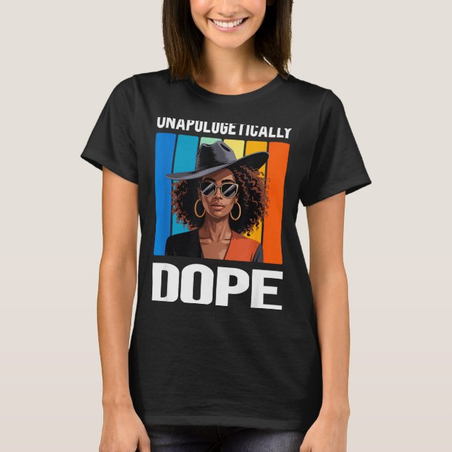 Camiseta Mulher Negra Retrô Sem Desculpas (Frente)