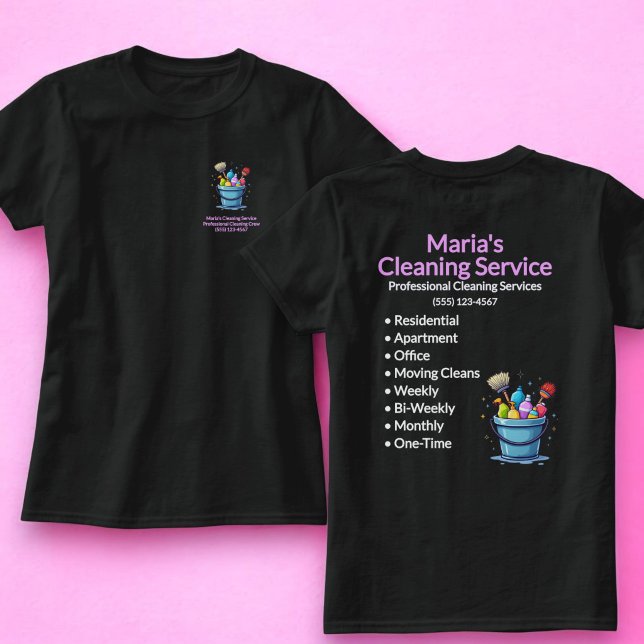 Camiseta Mulher Negra Serviço de Limpeza Profissional de Ca (Criador carregado)