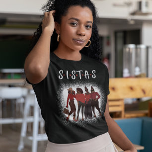 Camiseta Mulher Negra Sistas Juntas com a Mágica Menina Neg