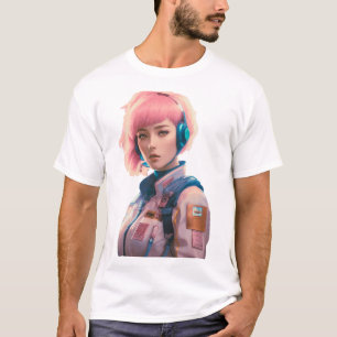 Camiseta Mulher no estilo de ficção científica