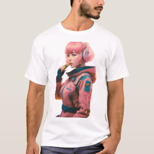 Camiseta Mulher no estilo de ficção científica