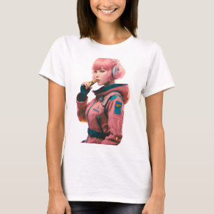 Camiseta Mulher no estilo de ficção científica