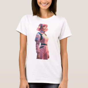 Camiseta Mulher no estilo de ficção científica