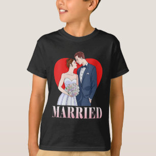 Camiseta Mulher Noiva E Feliz Casamento Casado Casado Casad