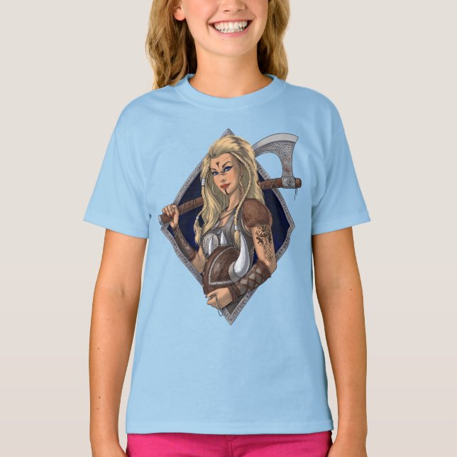 Camiseta Mulher Norse Viking Warrior (Frente)