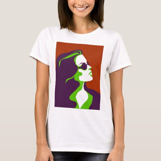 Camiseta Mulher nos óculos de sol (Frente)