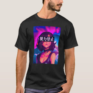 Camiseta Mulher Olhando À Distância O Futurismo Vaporwave E
